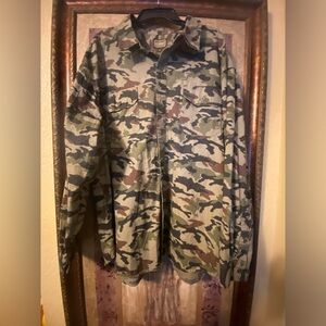 Schmidt Workwear Shirt Mens Size 3X Brown Green Camo Button Front Pockets